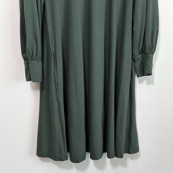 Peruvian Connection Long Puff Sleeve Dress XL Green Pullover Designer Stretch - Picture 2 of 11